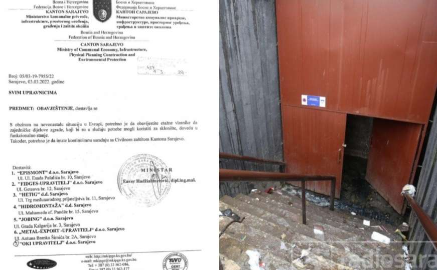 Zašto nadležni u Sarajevu traže da se očiste skloništa?