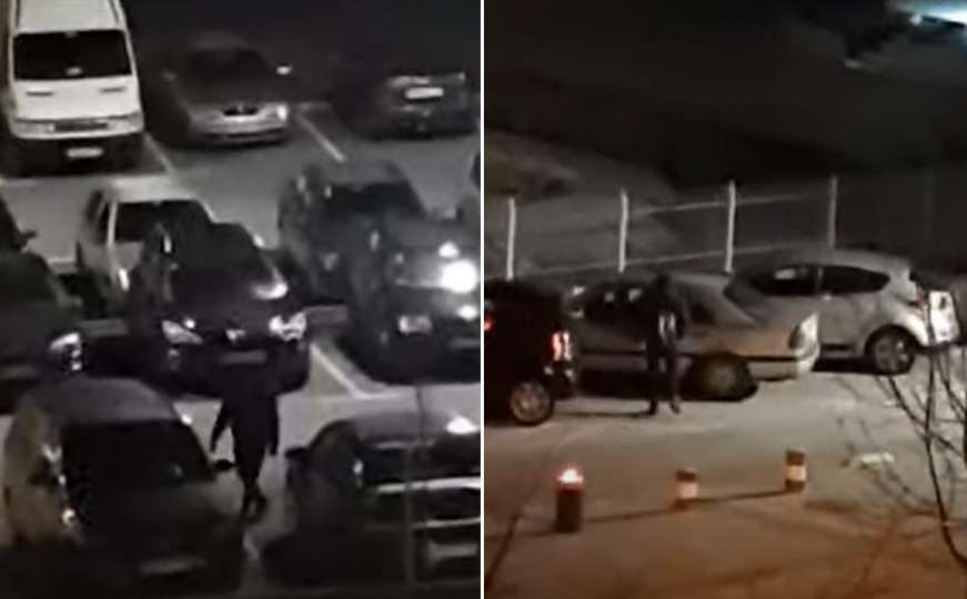 Snimak iz Sarajeva: Muškarac tokom noći ide od automobila do automobila...