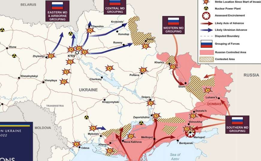 Objavljena nova karta ruskih napada, promjene su ogromne