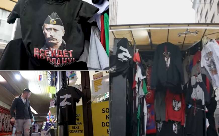 U centru Beograda prodaju se jeftine majice sa proruskim simbolima