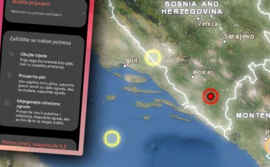 Građani desetak sekundi ranije upozoreni na zemljotres u BiH