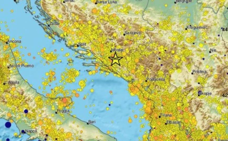 EMSC: Objavljena karta zemljotresa od 1960. godine na jugoistoku Europe
