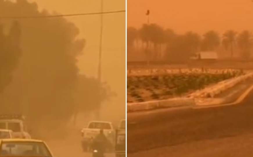 Pješčana oluja u Iraku: Oblak narandžaste prašine prekrio Bagdad 