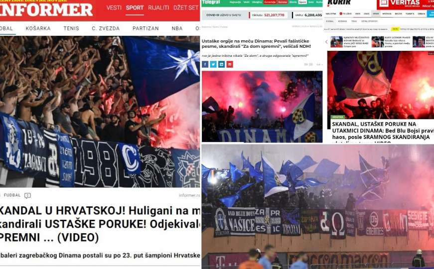 Srbijanski portali zgroženi: "Proslava titule Dinama uz ustaške orgije" 