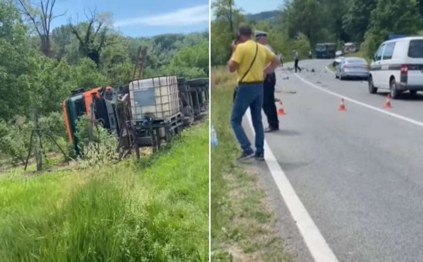 Težak udes u BiH: Prevrnuo se kamion, jedna osoba povrijeđena