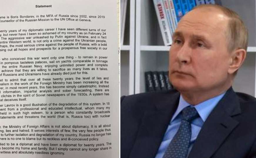 Ruski diplomata dao ostavku u UN-u i pismom "opalio šamarčinu" Putinu