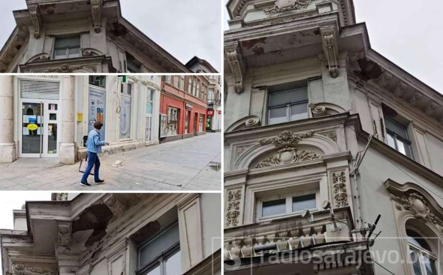 Izbjegnuta tragedija u Sarajevu: Komadi fasade padali po najprometnijem šetalištu