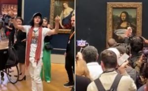 Mladić prerušen u staricu gađao sliku Mona Lise tortom  