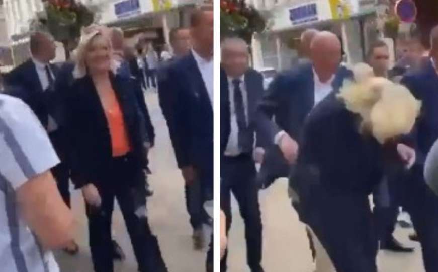 Marine Le Pen pogođena jajetom u glavu