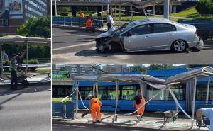 Haos u Zagrebu: Automobilom udario u tramvajsku stanicu i pješake