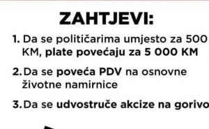 Novi "protesti" u BiH: Traže da plate političarima povećaju za 5.000 KM