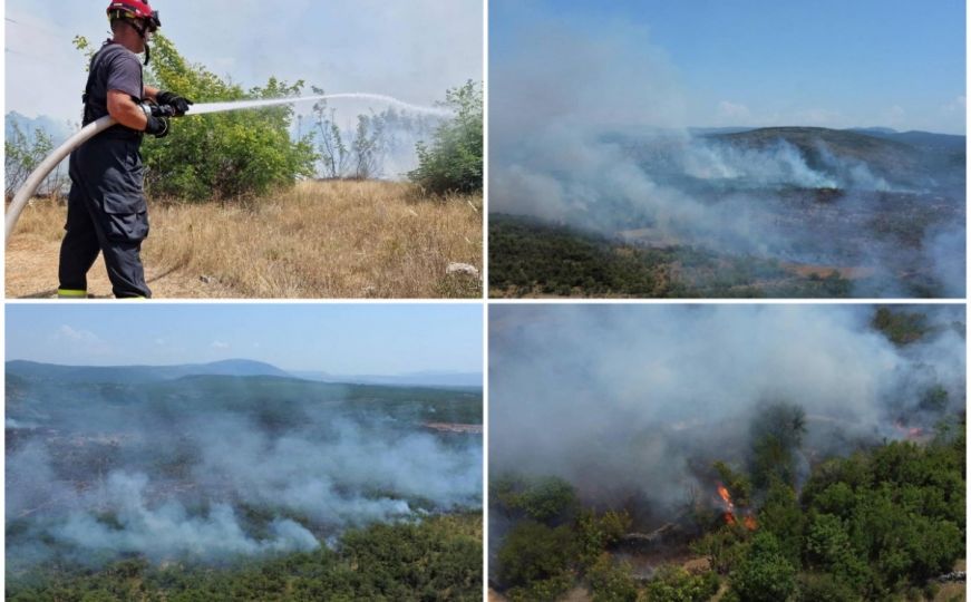 Veliki požar nadomak Mostara: Vatrogasci brane kuće od vatre