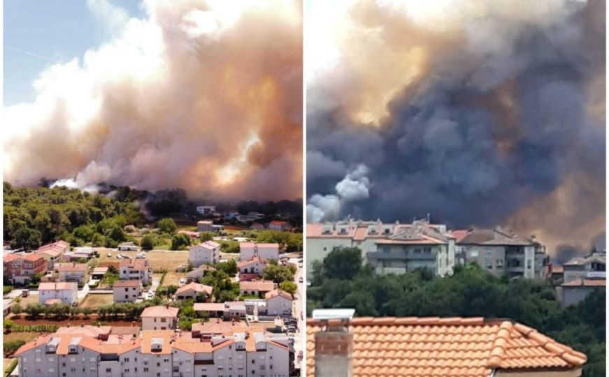 Haotična situacija u Puli: Veliki požar, izgorjele kuće, ljudi evakuisani