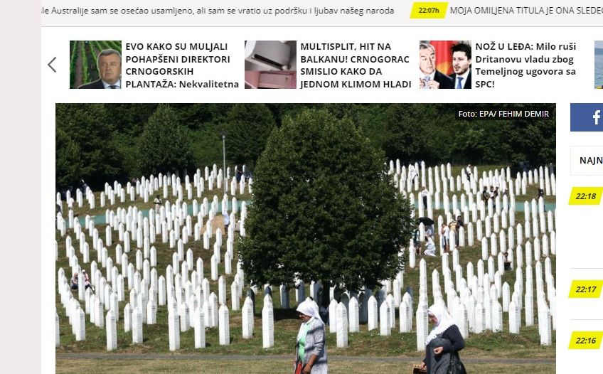 Srbijanski 'Kurir' objavio tekst o komemoraciji u Srebrenici. Zločin nazvan genocidom
