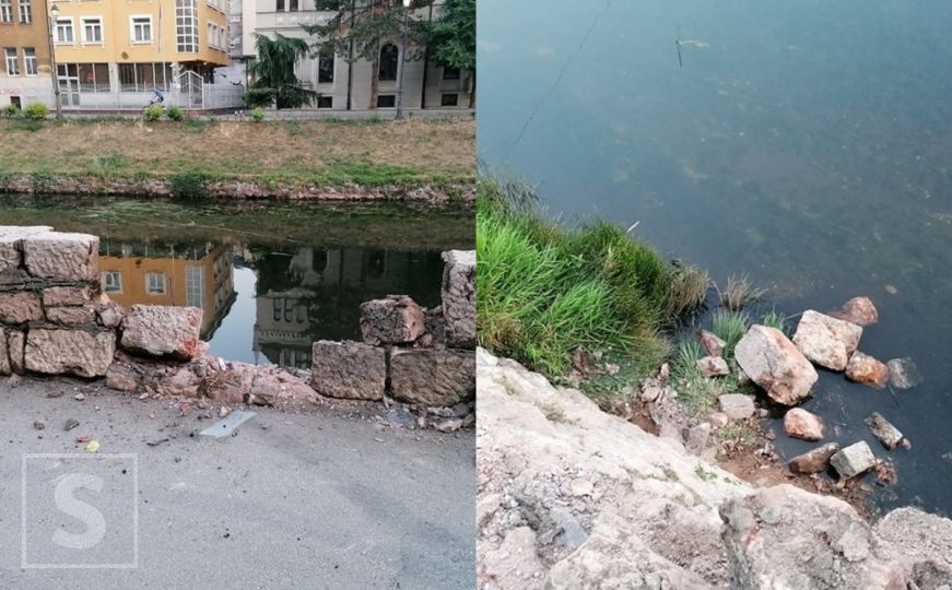 Sarajevo: Automobil udario u zid iznad korita Miljacke