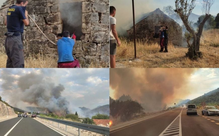 Pogledajte slike požara iz Neuma: Zatvorena cesta, ugrožene su i kuće?