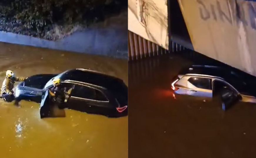 Dramatični snimak iz Sarajeva: Vatrogasci izvlačili automobil iz vode