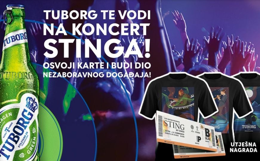 Učestvuj u nagradnoj igri "Tuborg te vodi na koncert Stinga!“: Osvoji ulaznice za koncert