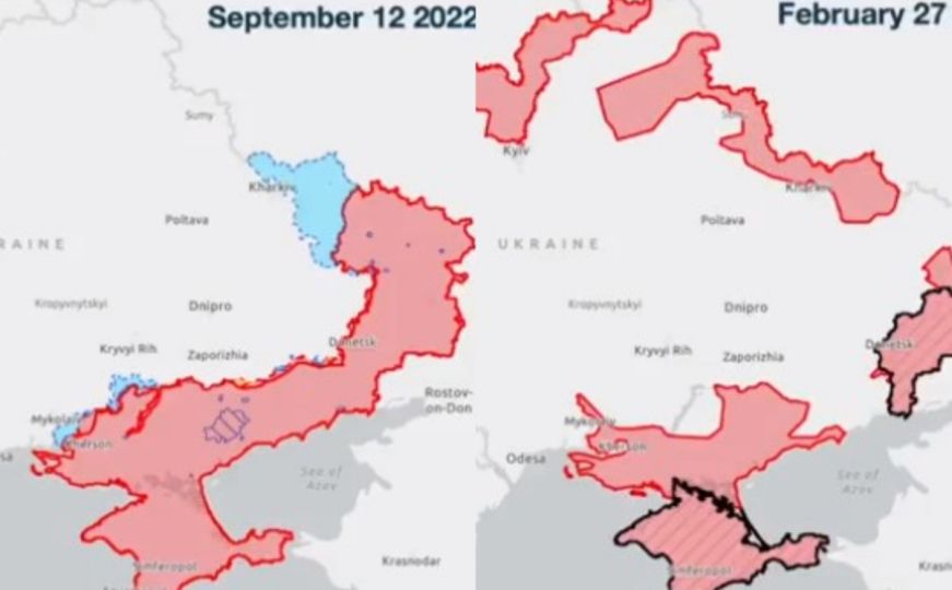 Pogledajte video svih promjena na karti Ukrajine od početka rata