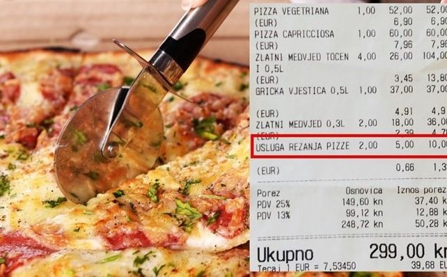 Zagrebačka pizzerija dodatno naplaćuje uslugu rezanja pizze: Objasnili su zašto to rade
