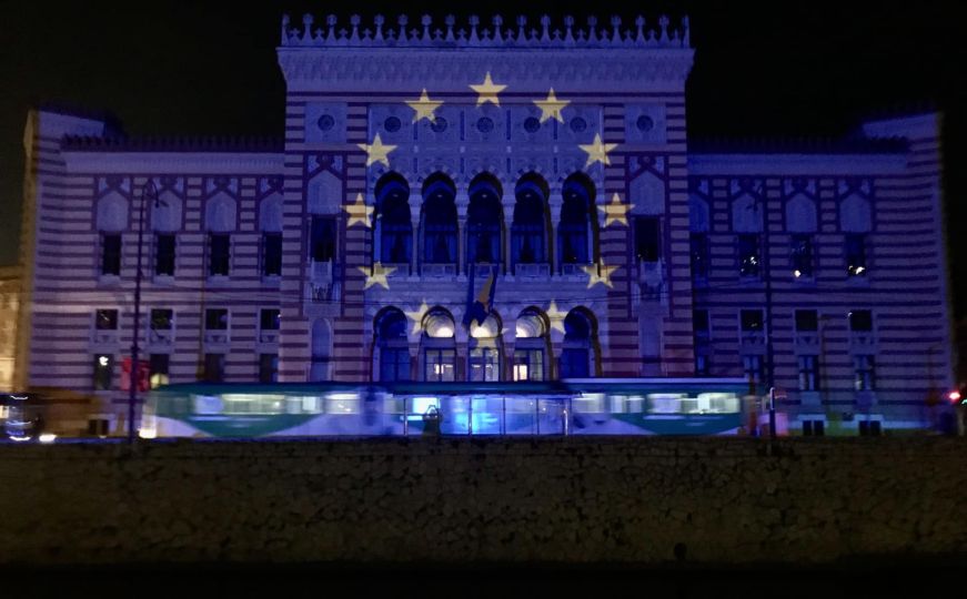 Vijećnica večeras u bojama zastave Evropske unije