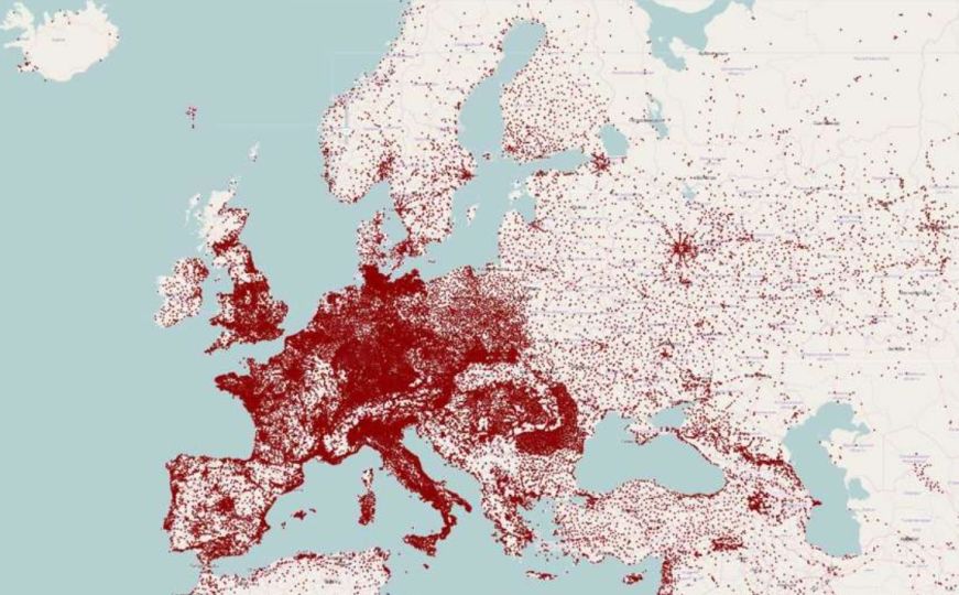Pogledajte kakvo je stanje u BiH: Naučnici predstavili gustinu naseljenosti u Europi