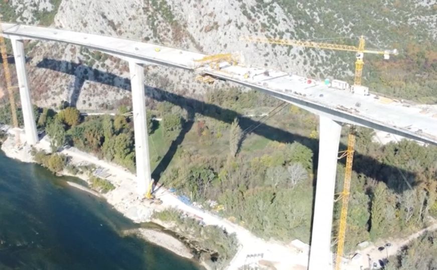 Pogledajte kako teku radovi na izgradnji najvećeg mosta u Bosni i Hercegovini
