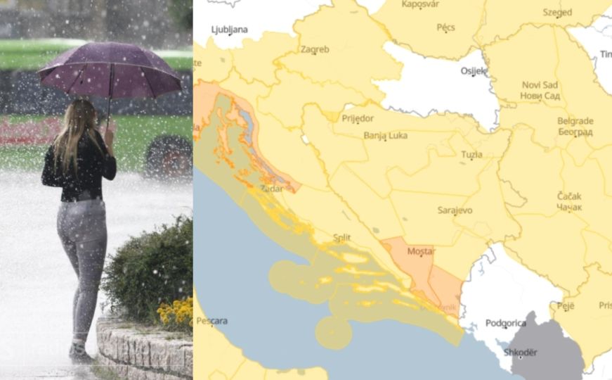 Meteorolozi objavili više upozorenja za BiH: Gdje se očekuje obilna kiša, a gdje jači udari vjetra
