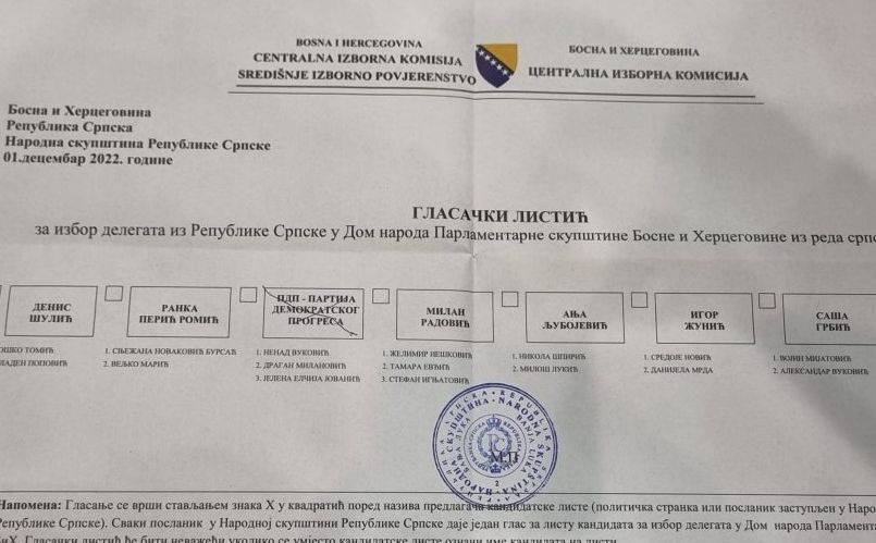Nebojša Vukanović objavio glasački listić koji SNSD-u donosi četvrtog delegata: Optužuje 'osmorku'