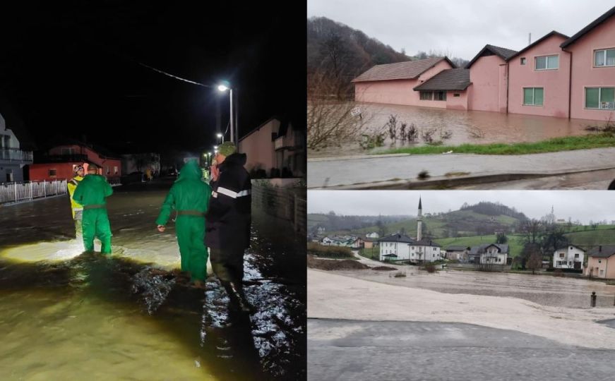 Brojna područja BiH poplavljena: Evakuirane porodice, oštećeni objekti, putevi, mostovi...