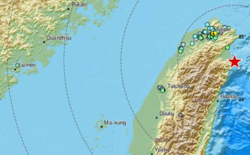 Zemljotres jačine 6,2 stepena pogodio Tajvan