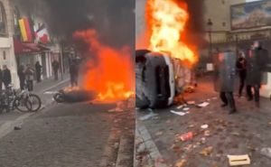Dramatični prizori iz Pariza: Demonstranti se sukobili s policijom, prevrtali i palili automobile