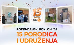 Rođendanski pokloni za 15 porodica i udruženja povodom 15 godina TOTAL TV u Bosni i Hercegovini