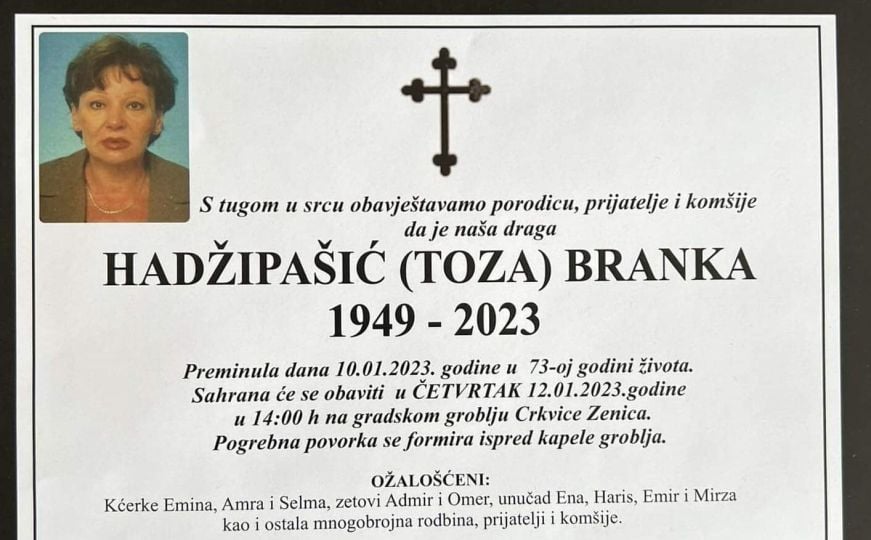 Preminula supruga bivšeg premijera Ahmeta Hadžipašića