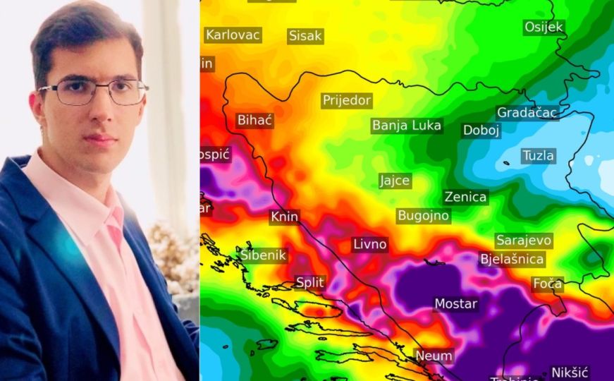 Nedim Sladić podijelio prognozni model padavina za naredna četiri dana. Mnogima se neće dopasti