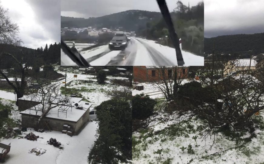 Pogledajte Korčulu pod snijegom, cesta je prekrivena