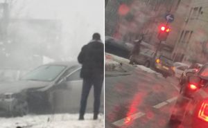 Nesreća u Sarajevu: BMW izletio sa kolovoza, u centru grada saobraćajni kolaps