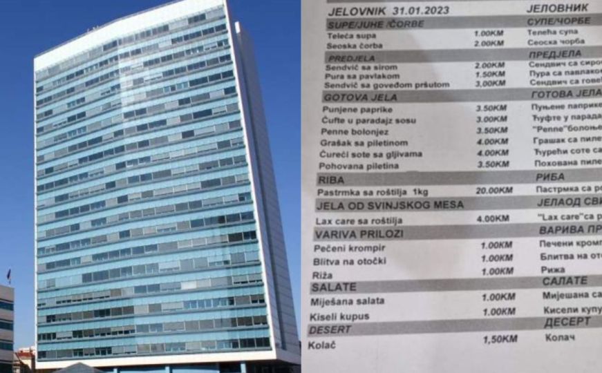 Dok građani preživljavaju: U Parlamentu BiH i dalje se jede kvalitetno i jeftino - pogledajte cijene