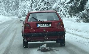 Užasan prizor šokirao građane BiH: Čovjek psa vezao za auto i tako ga vukao po cesti