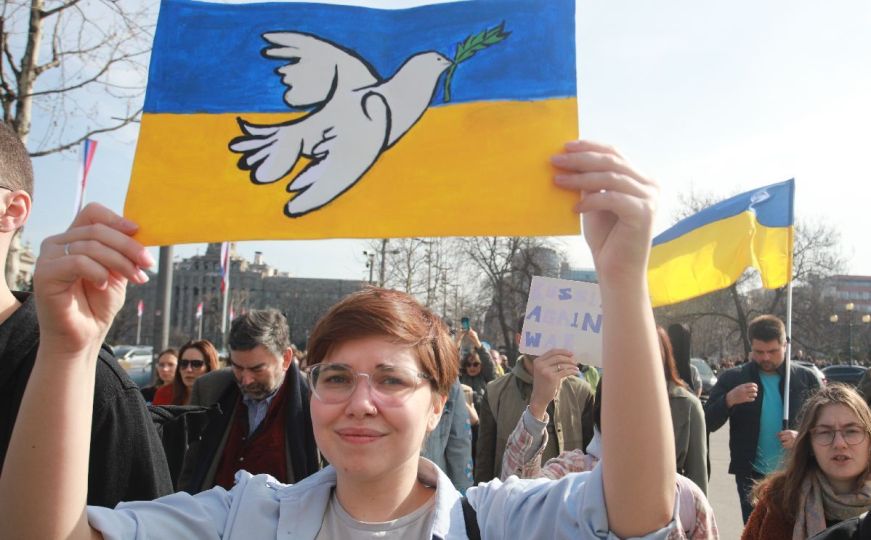 Poruke podrške iz Beograda: "Ukrajina će pobijediti", "Mir za Ukrajinu" i "Stop ratu u Ukrajini"
