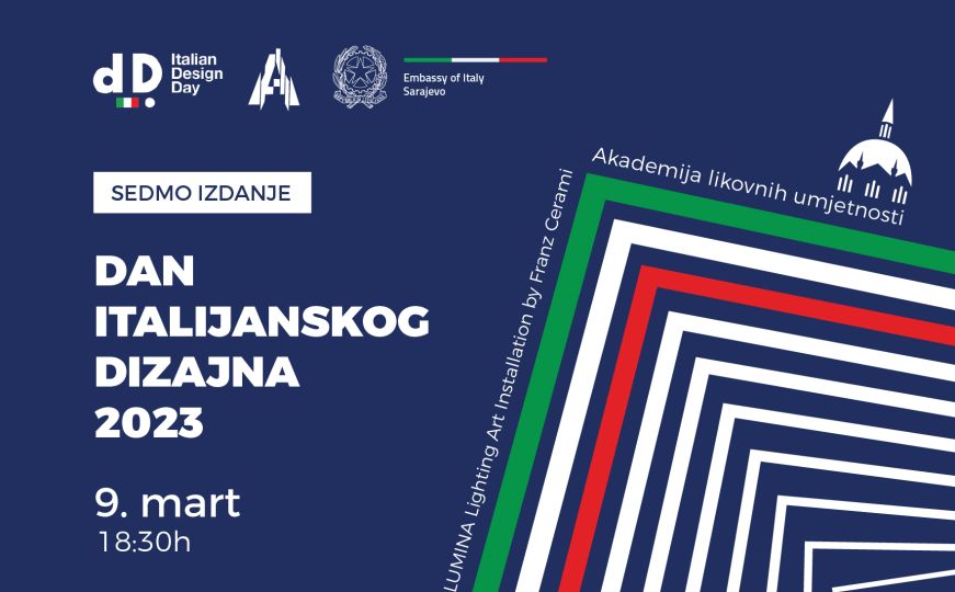 Dan italijanskog dizajna: Franz Cerami i ALU Sarajevo predstavit će postavku svjetlosne umjetnosti