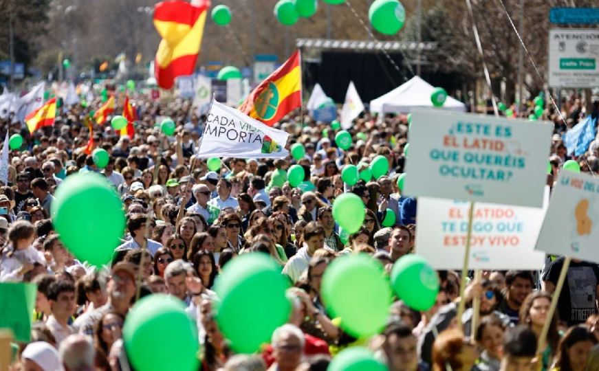 Novi protesti u Španiji: U Madridu više od 20.000 ljudi na skupu protiv abortusa