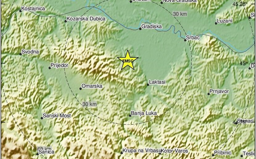 Zemljotres jutros zatresao Bosnu i Hercegovinu: "Prvo zvuk, onda potres"