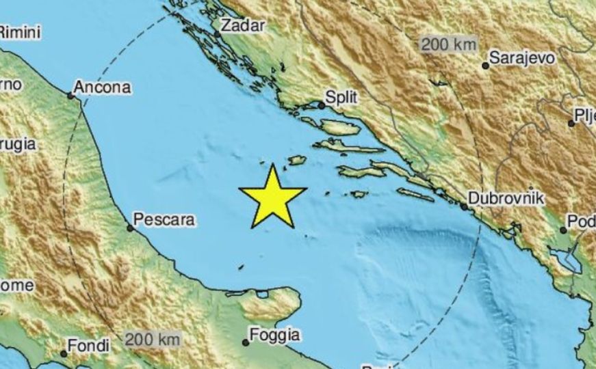 EMSC javlja: Zemljotres u Jadranskom moru