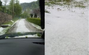 Jako nevrijeme i u Olovu: 'Ledene kugle' zabijelile grad, otežano odvijanje saobraćaja
