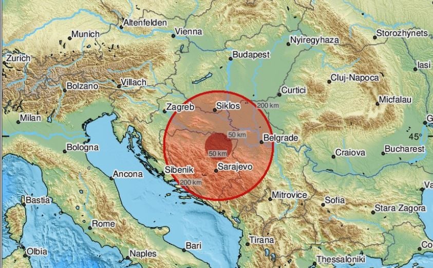 Snažan zemljotres u Bosni i Hercegovini!