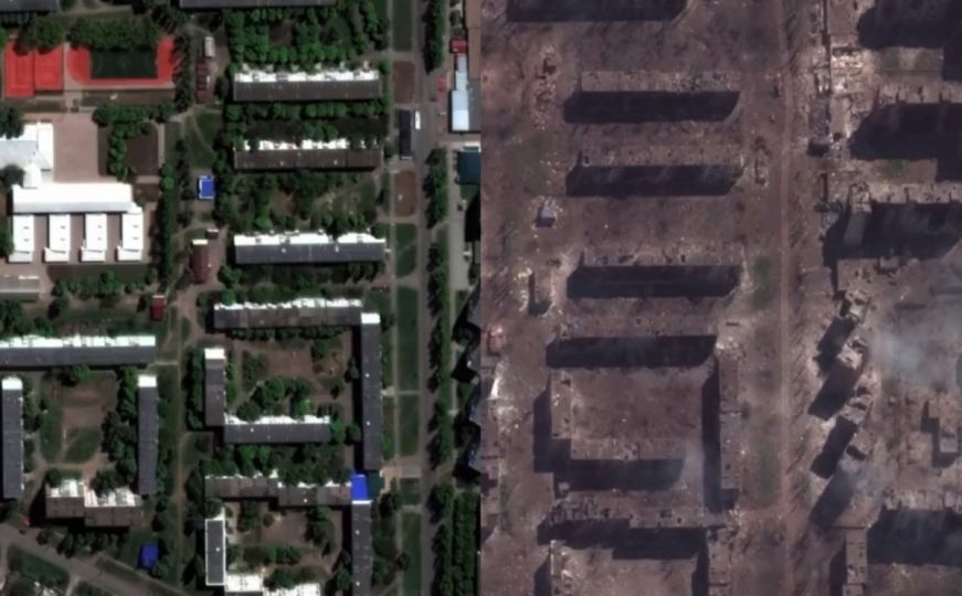 Strahote rata: Pogledajte satelitske snimke razorenog Bahmuta danas i od prije godinu