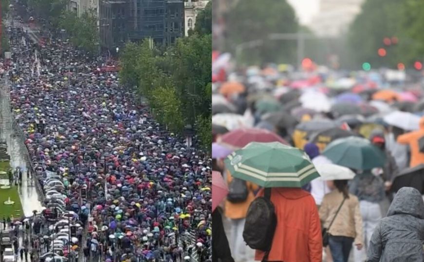 Ni kiša ih nije omela: U Beogradu počeo novi protest "Srbija protiv nasilja"