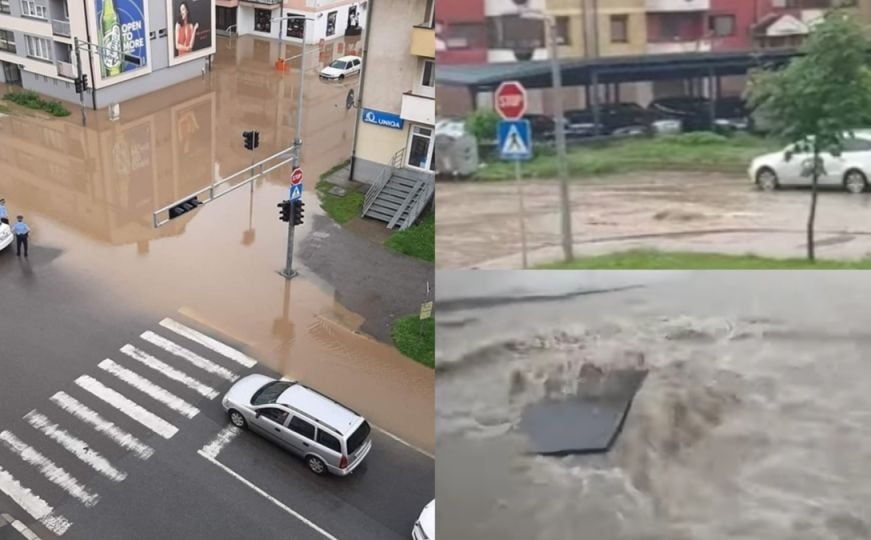 Dramatični snimci iz Doboja: Ulice pretvorene u rijeku, sve je pod vodom...