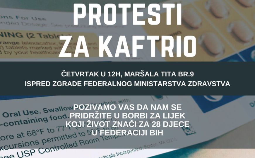 Protest roditelja u Sarajevu: Godišnja terapija za djecu sa cističnom fibrozom košta pola miliona KM